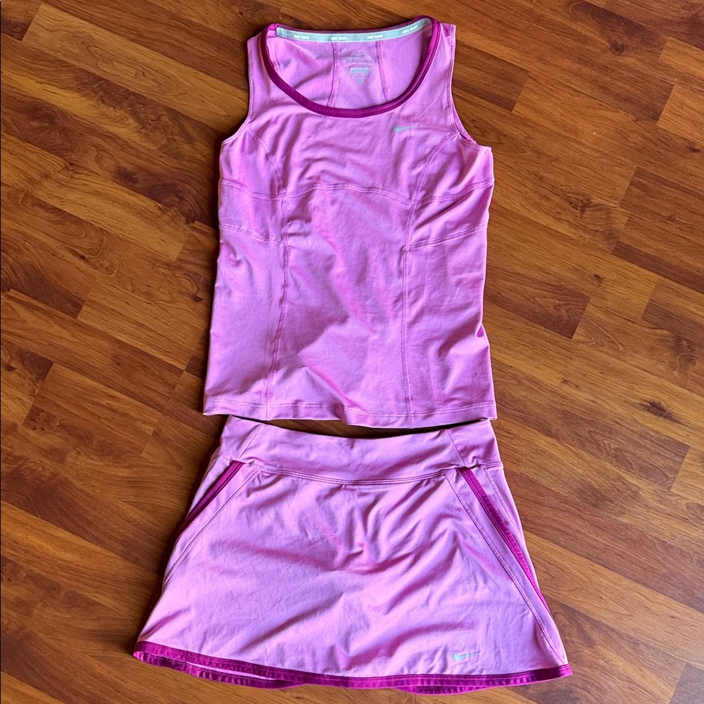 Youth girls XL Pink Tank Top and Skirt Set ATHLETIC NIKE TENNIS
